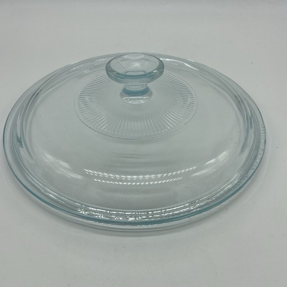PYREX Corning Ware Glass Round 8 3/4" Replacement Lid 04 G 1 C A Clear G1C Ribs - Picture 4 of 6
